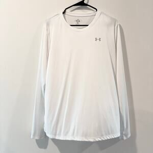 Under Armour Top White Long Sleeve Womens XL Athleisure Loose Fit